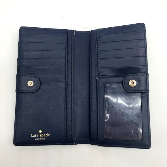 Kate Spade Teal Leather Charlotte Terrace Stacy Slim Wallet - Picture 10 of 10